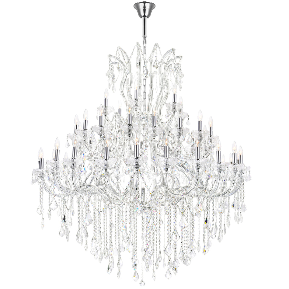 Maria Theresa 49 Light 60in Chrome Up Chandelier with Crystals