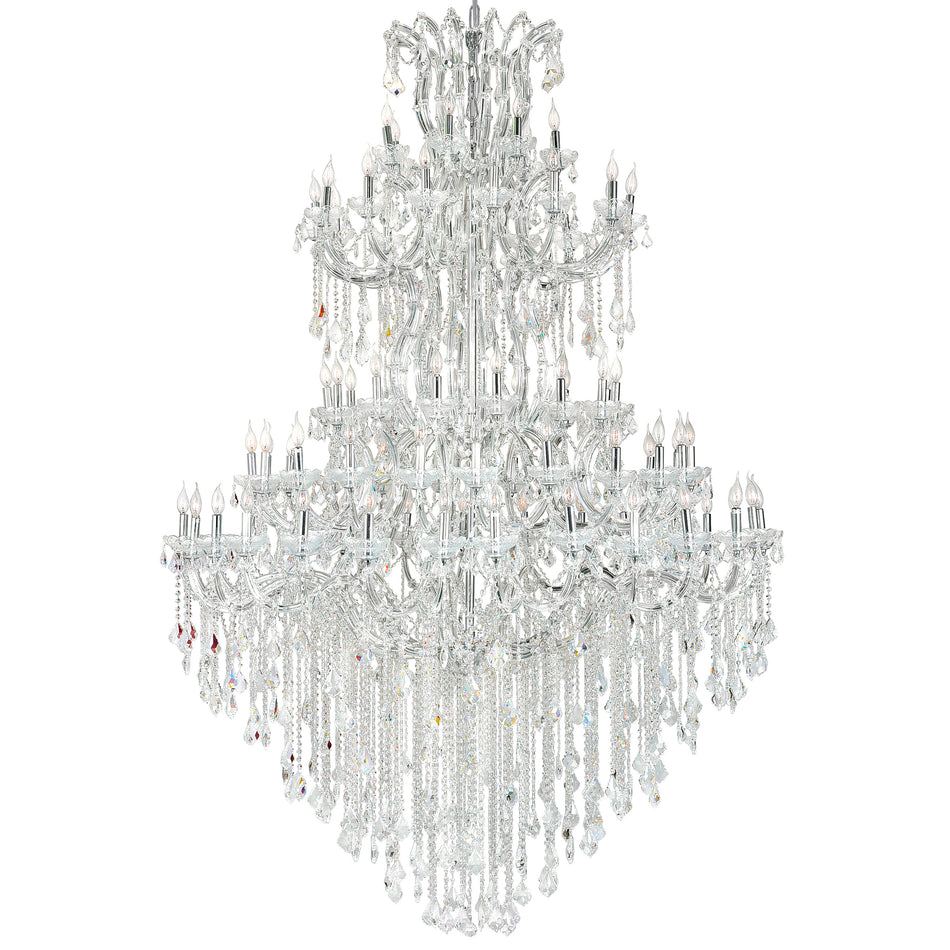 Maria Theresa 84 Light 70in Chrome Up Chandelier with Crystals by CWI