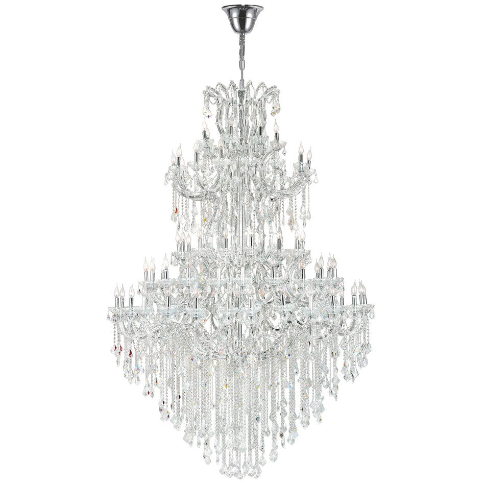 Maria Theresa 84 Light 70in Chrome Up Chandelier with Crystals