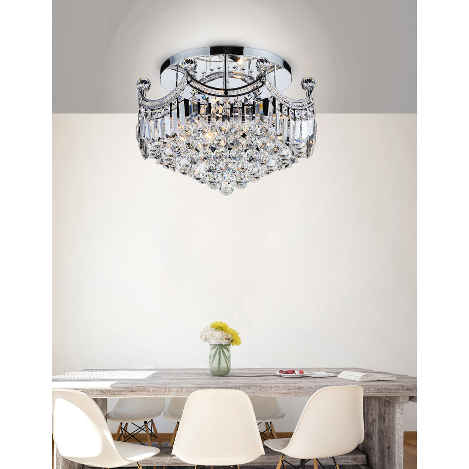 Amanda 8 Light Flush Mount With Chrome Finish by CWI