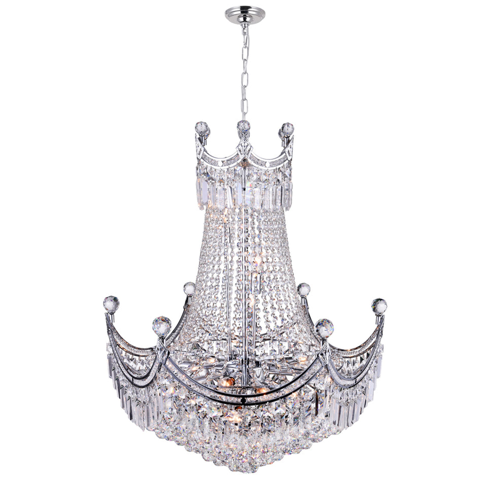 Amanda 15 Light Down Chandelier With Chrome Finish by CWI