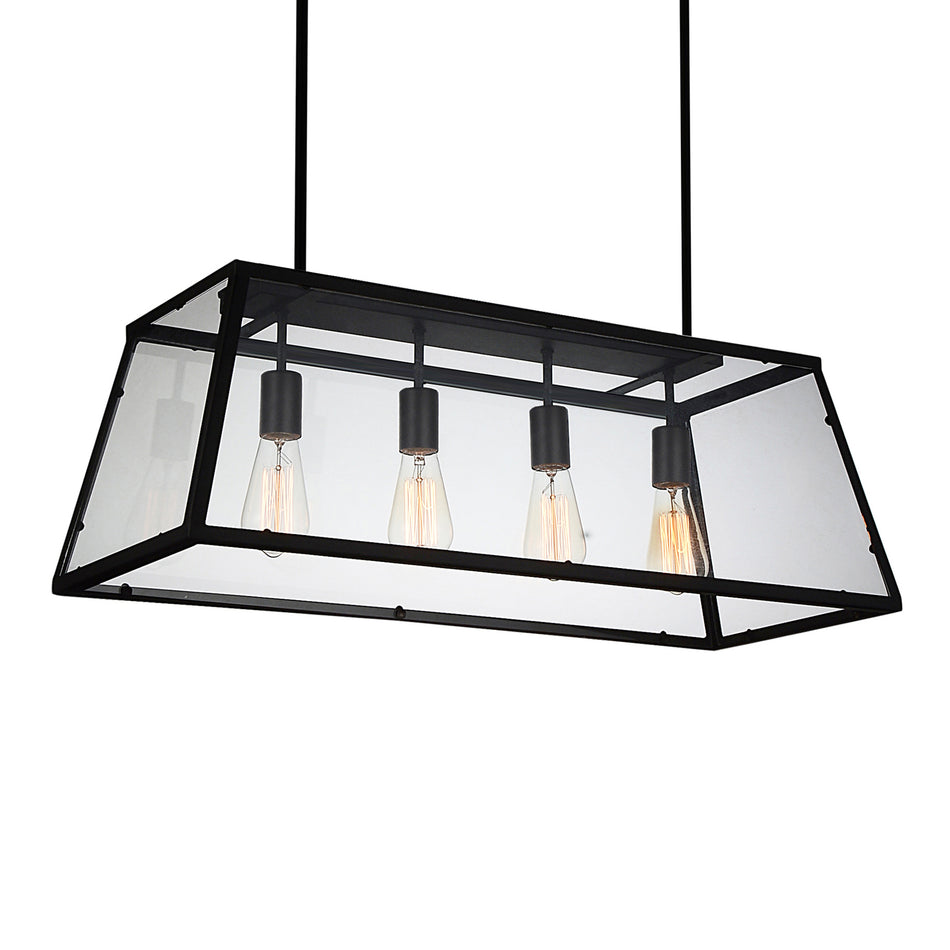 Alyson 4 Light Black Chandelier by CWI