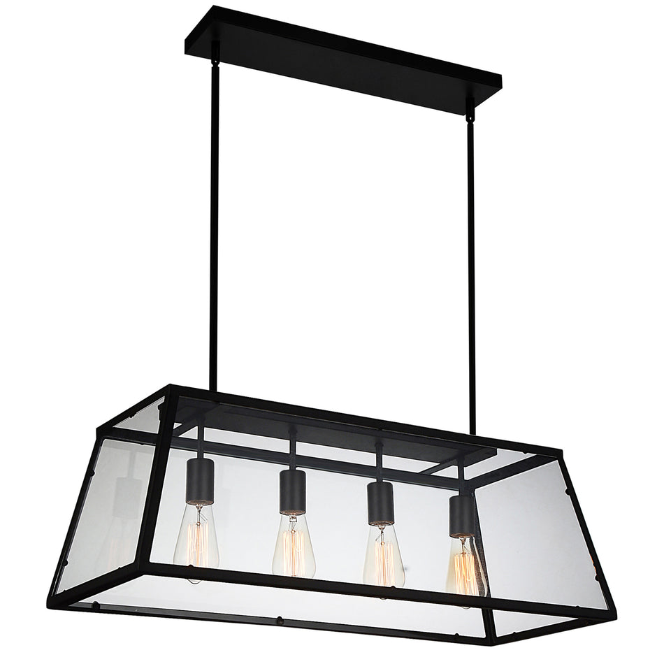 Alyson 4 Light Black Chandelier