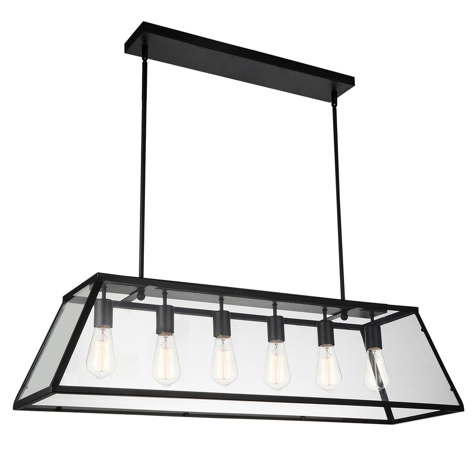 Alyson 6 Light Black Chandelier