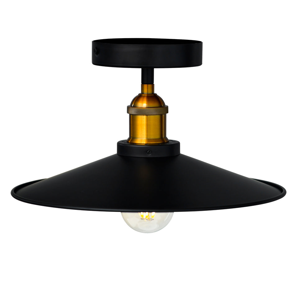 Brave 1 Light Black Flush Mount by CWI