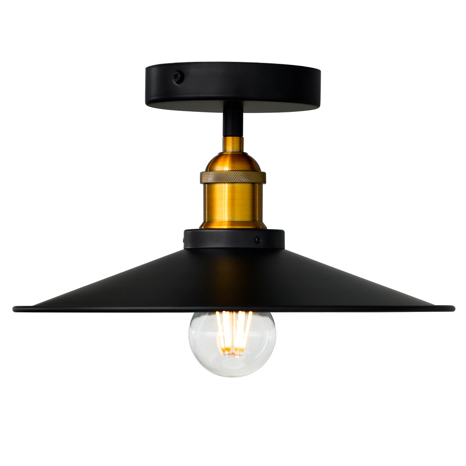Brave 1 Light Black Flush Mount