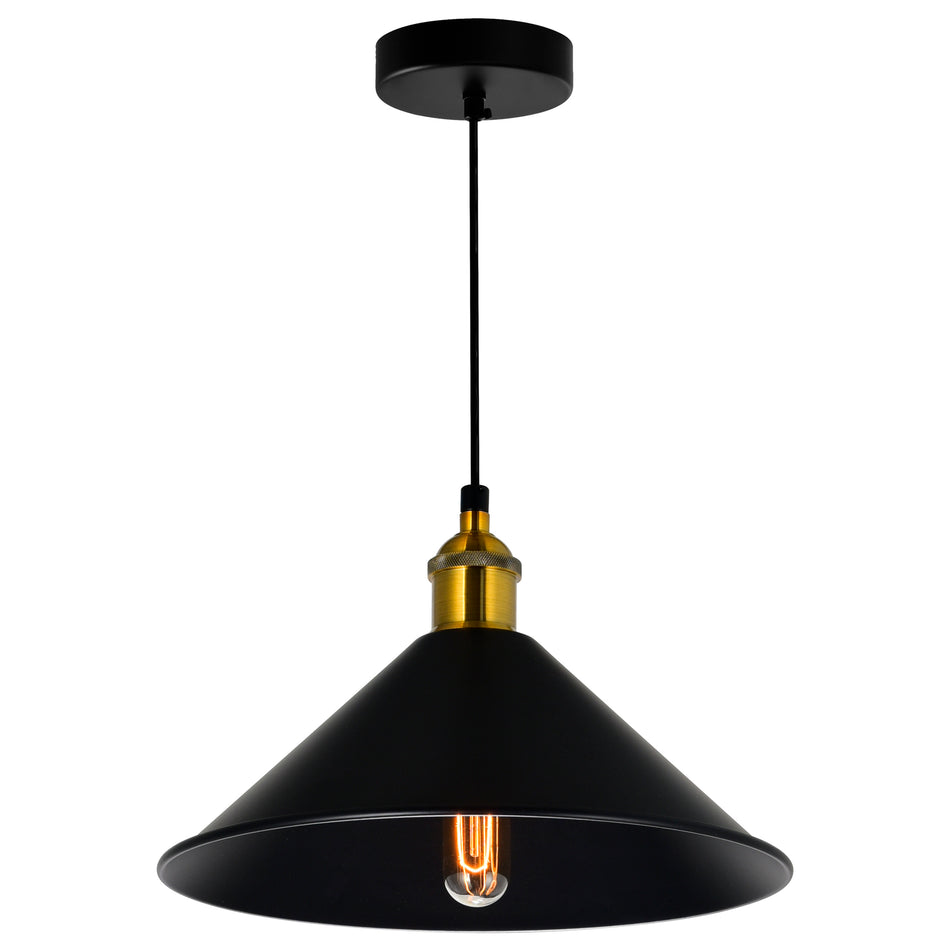 Brave 1 Light 10in Black Mini Pendant by CWI