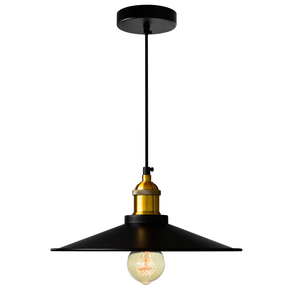 Brave 1 Light 13in Black Down Mini Pendant