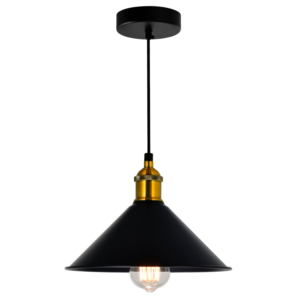 Brave 1 Light 8in Black Down Mini Pendant