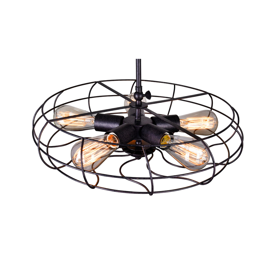 Pamela 5 Light 19in Rust Flush Mount by CWI