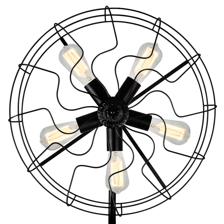 Pamela 5 Light Floor Lamp With Black Finish by CWI