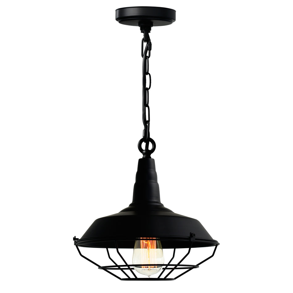 Morgan 1 Light 14in Black Down Mini Pendant