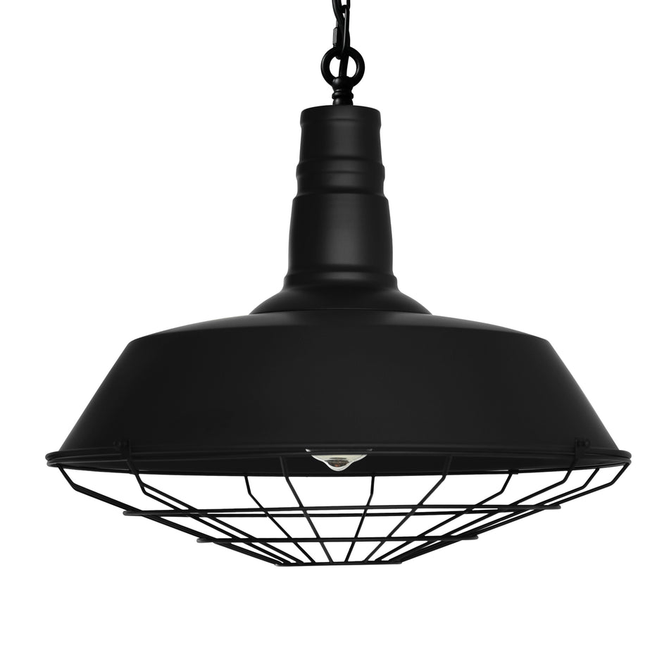 Morgan 1 Light 18in Black Down Pendant by CWI
