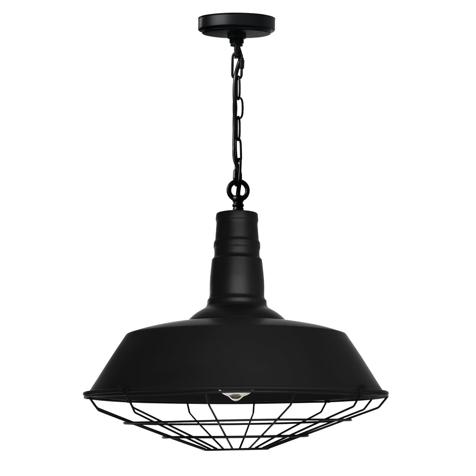 Morgan 1 Light 18in Black Down Pendant