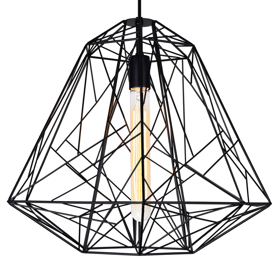 Bagheera 1 Light Black Down Pendant by CWI