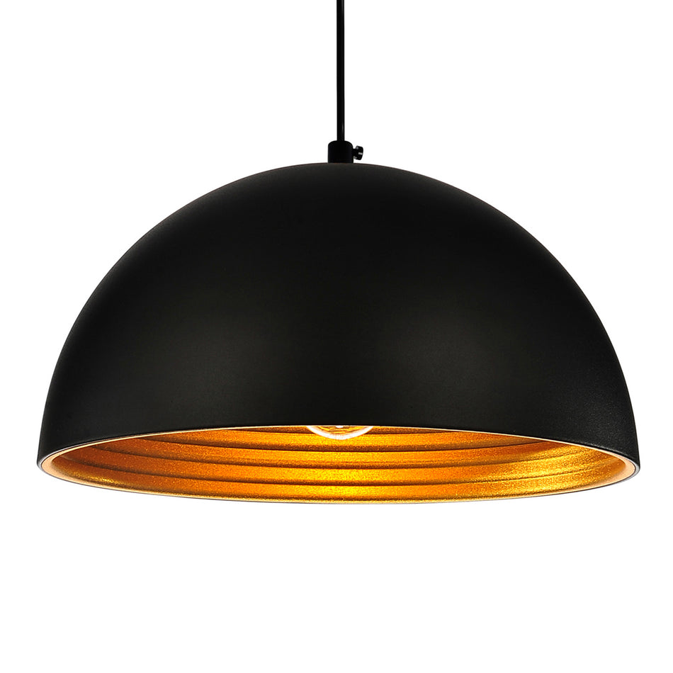 Modest 1 Light 12in Black Down Mini Pendant by CWI