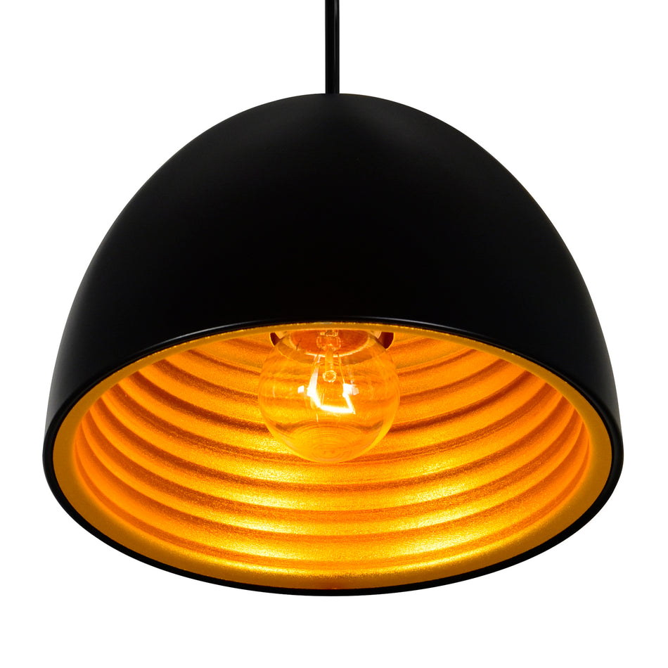 Modest 1 Light 7in Black Down Mini Pendant by CWI