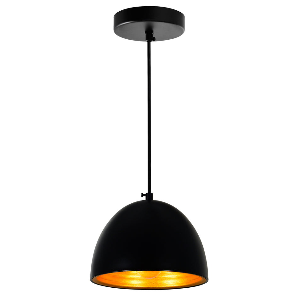Modest 1 Light 7in Black Down Mini Pendant