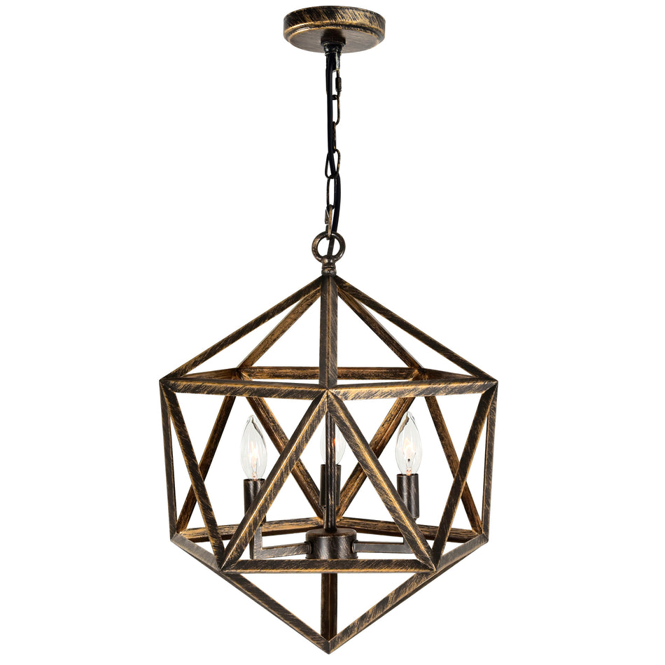 Amazon 3 Light Antique Forged Copper Pendant