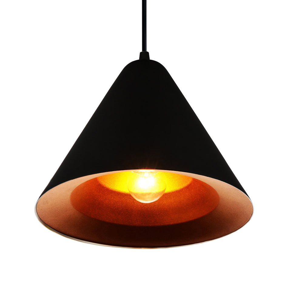 Keila 1 Light Down Pendant With Black & Gold Finish by CWI