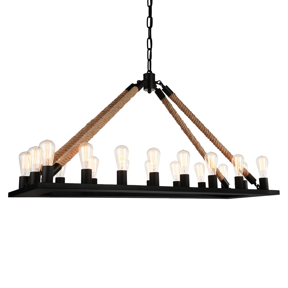 Ganges 18 Light Up Chandelier With Black Finish by CWI