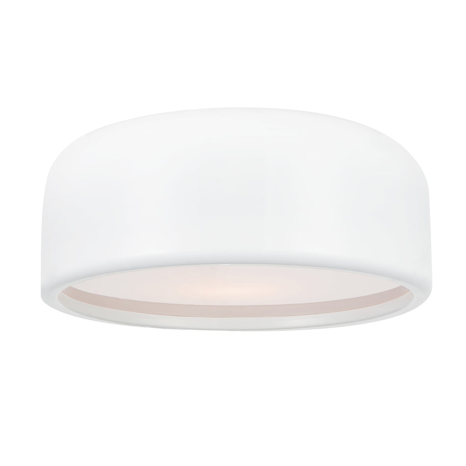 Campton 2 Light 14in White Drum Shade Flush Mount