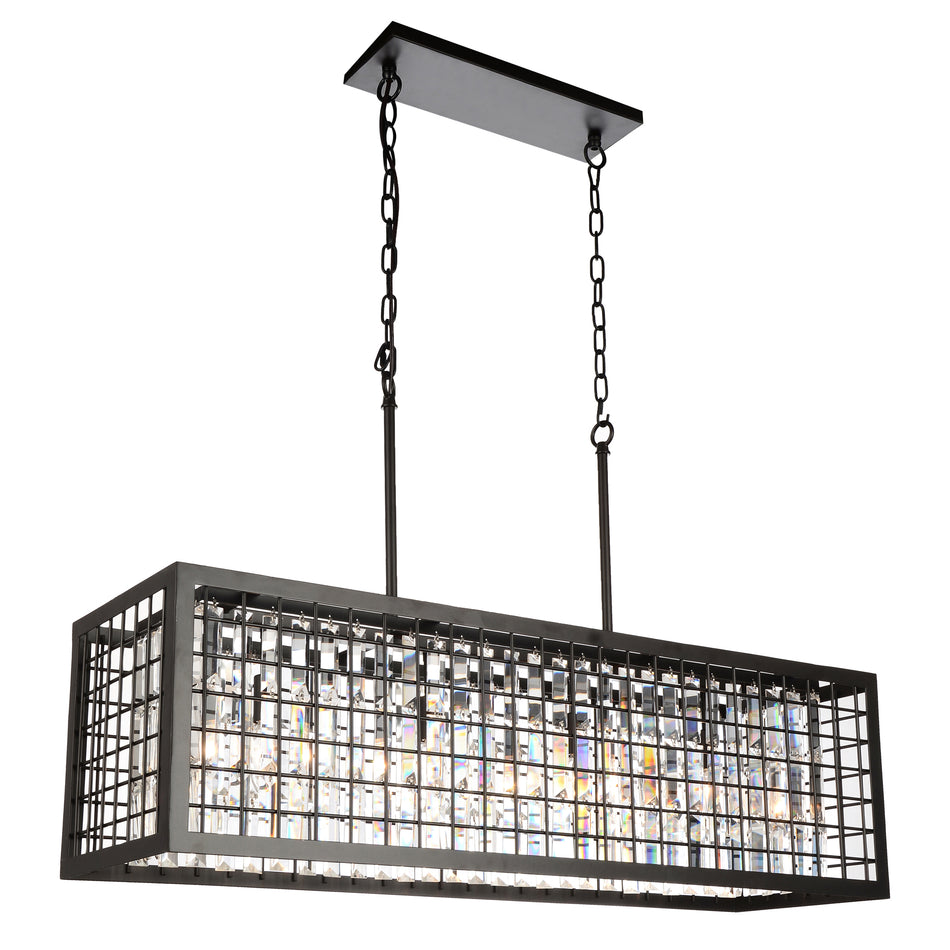 Meghna 4 Light Down Chandelier With Brown Finish