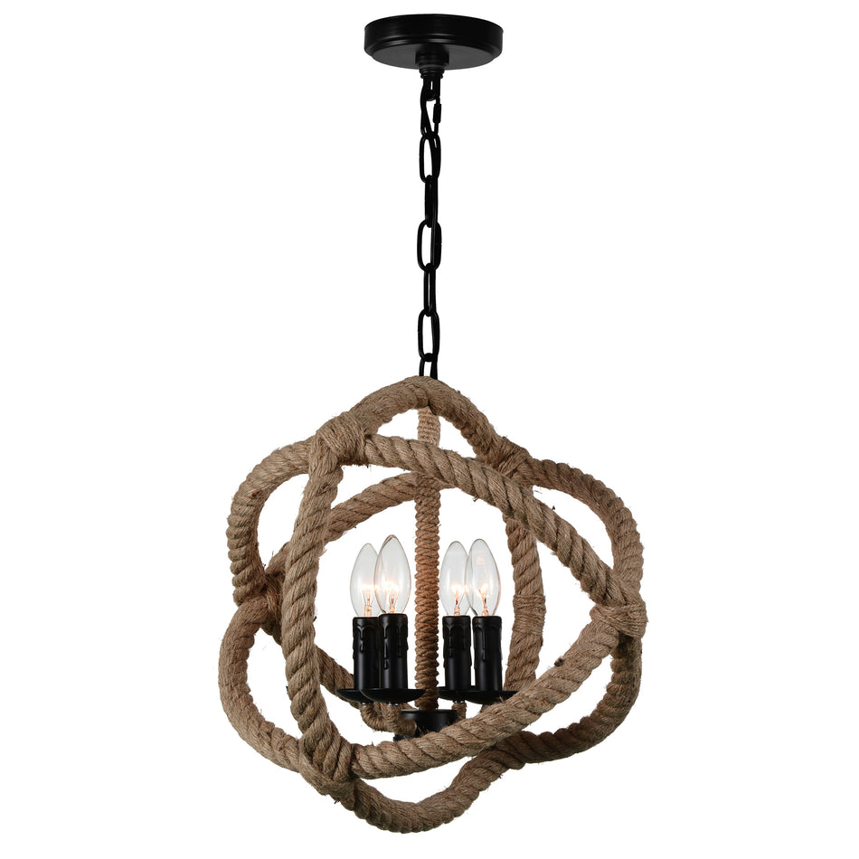 Padma 4 Light 17in Black Chandelier