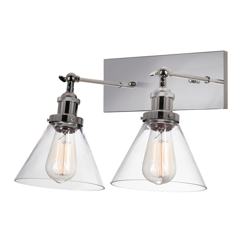 Eustis 2 Light 15in Polished Nickel Wall Sconce