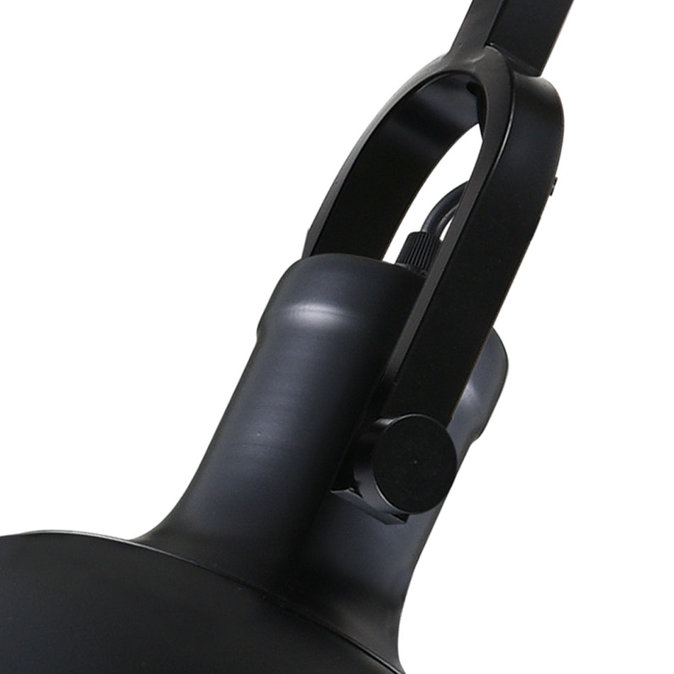 Strum 1 Light 12in Black Down Pendant by CWI