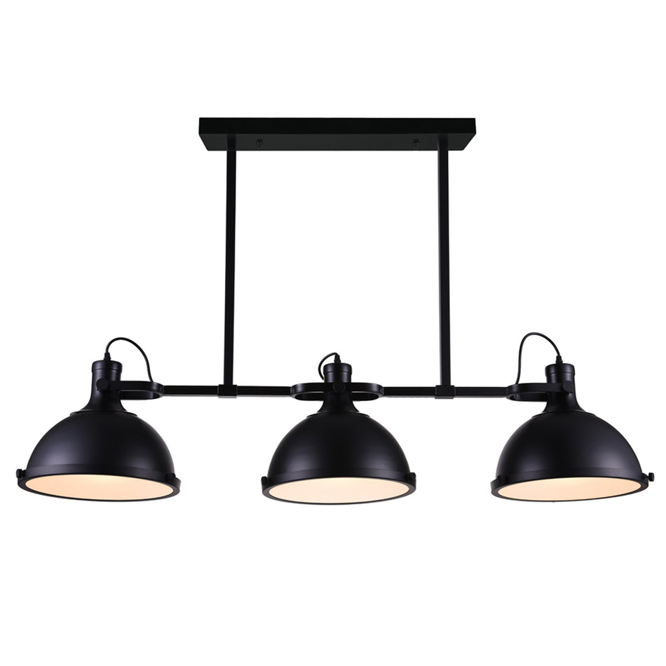 Strum 3 Light 50in Black Island Chandelier