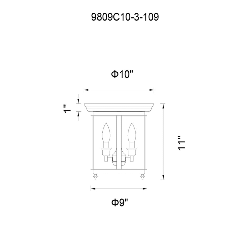 Desire 3 Light Oil Rubbed Bronze Cage Flush Mount by CWI