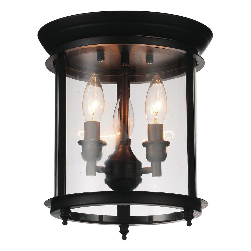 Desire 3 Light Oil Rubbed Bronze Cage Flush Mount
