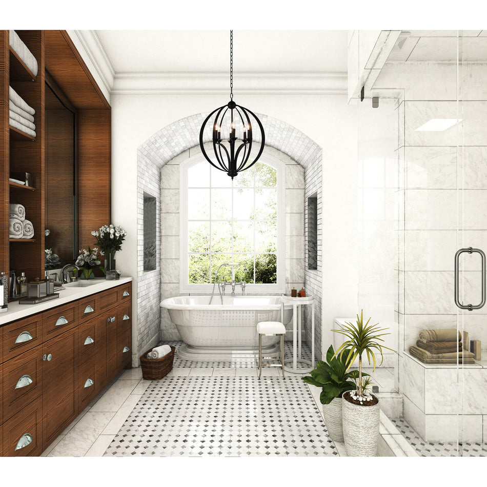 Drift 6 Light Black Chandelier by CWI