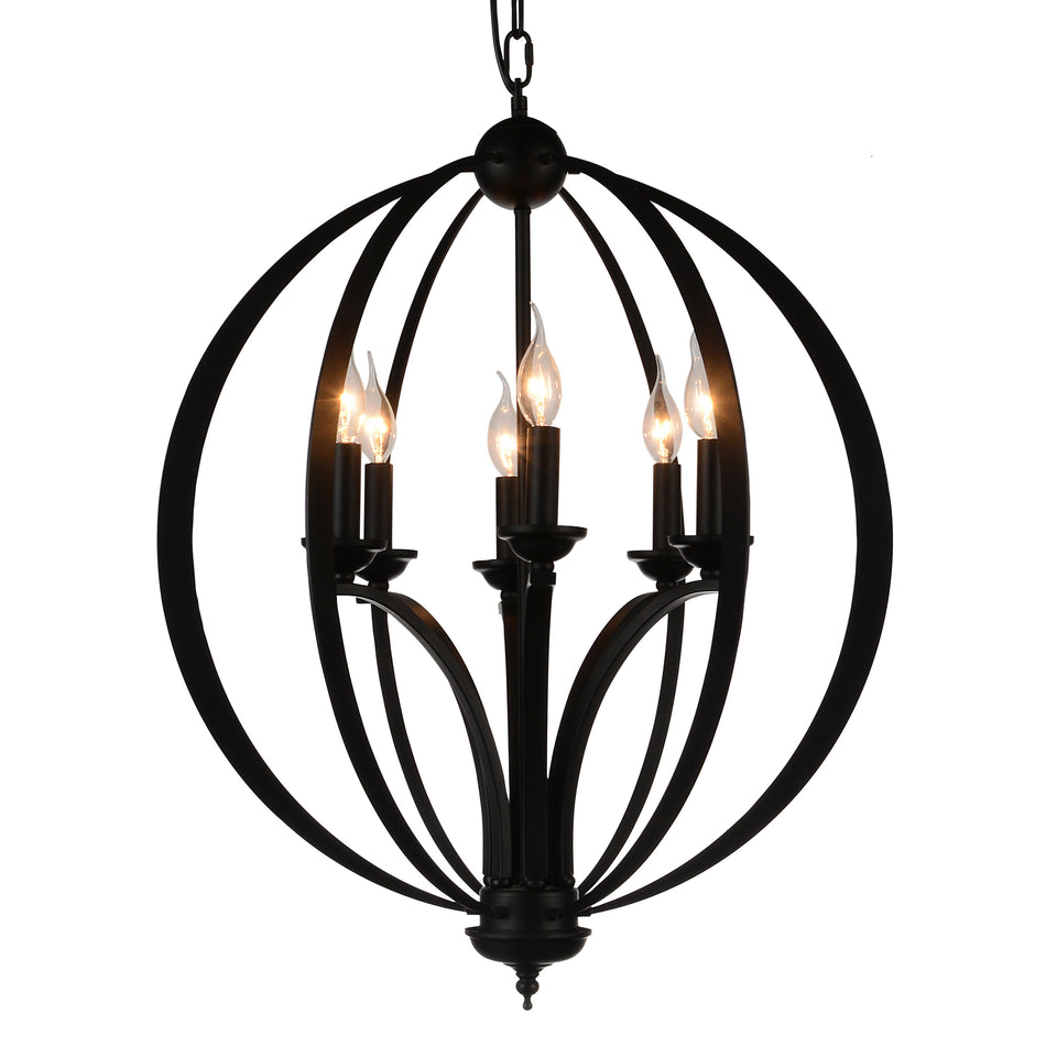 Drift 6 Light Black Chandelier