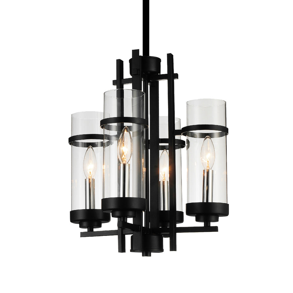 Sierra 4 Light 14in Black Mini Pendant by CWI