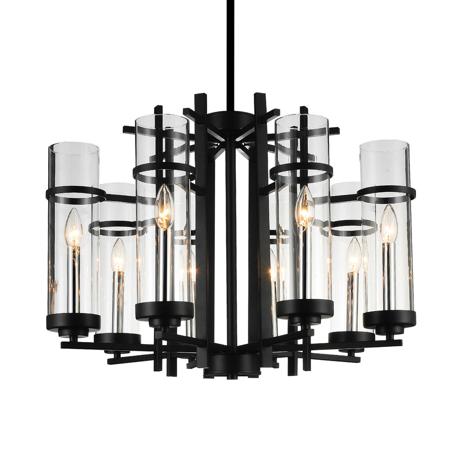 Sierra 8 Light 26in Black Chandelier by CWI