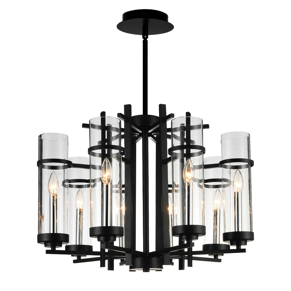 Sierra 8 Light 26in Black Chandelier