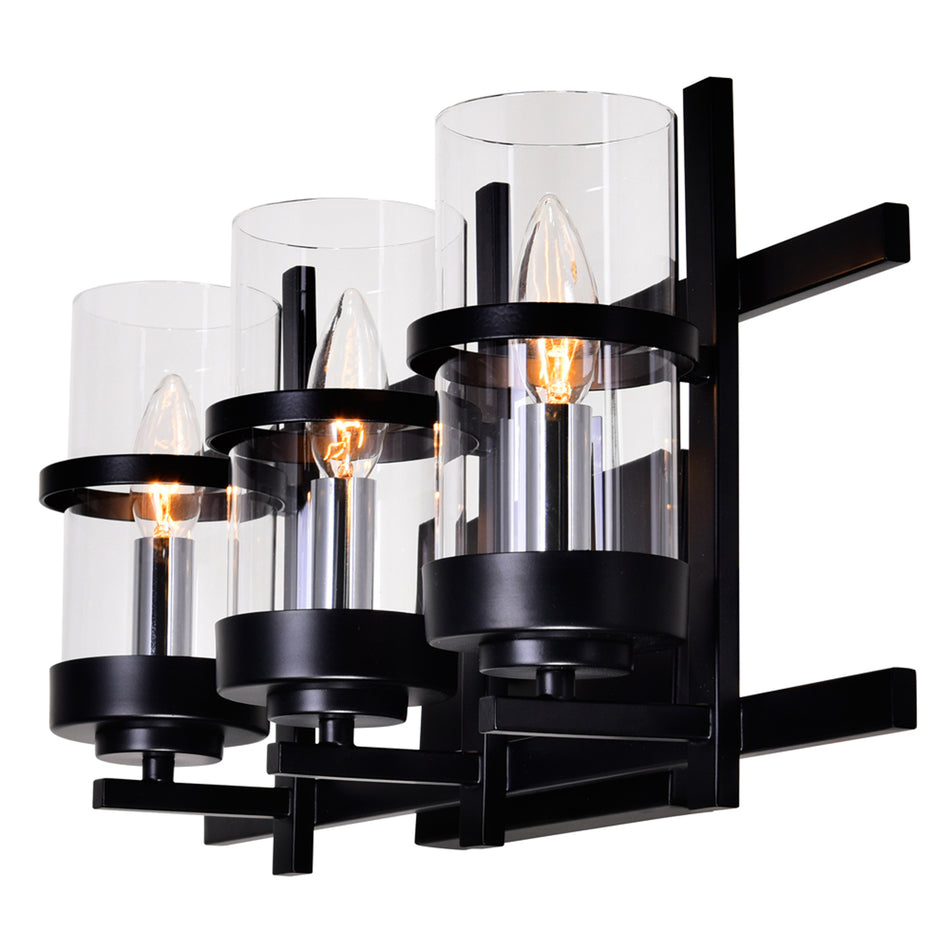 Sierra 3 Light 21in Black Wall Sconce by CWI