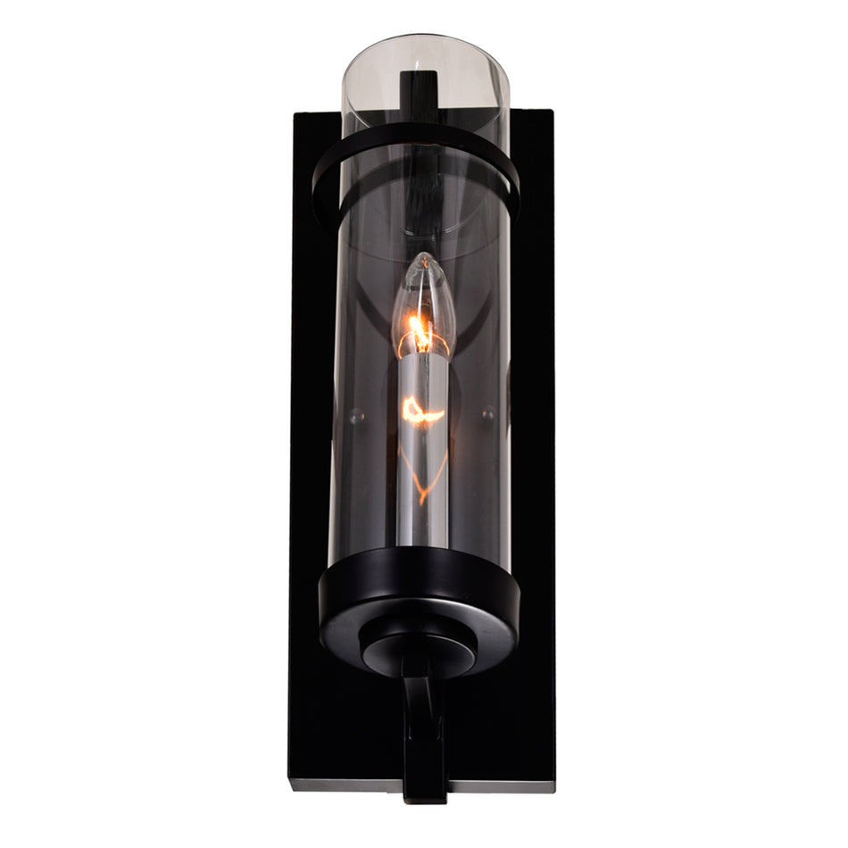Sierra 1 Light 5in Black Wall Sconce by CWI