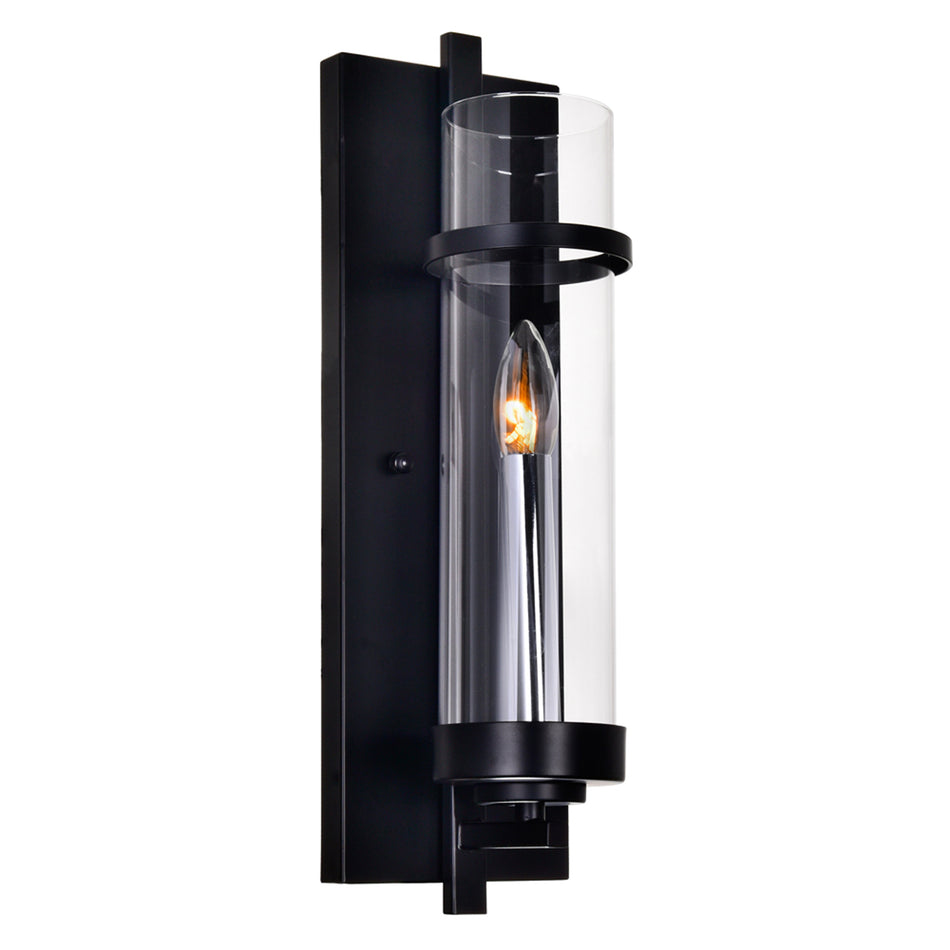 Sierra 1 Light 5in Black Wall Sconce