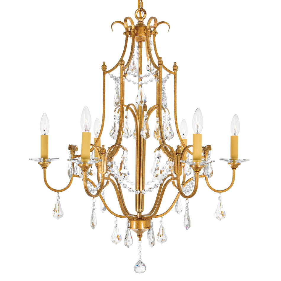 Electra 6 Light 28in Oxidized Bronze Chandelier by CWI