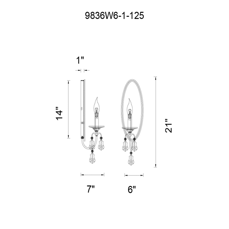Electra 1 Light Wall Sconce With Oxidized Bronze Finish by CWI