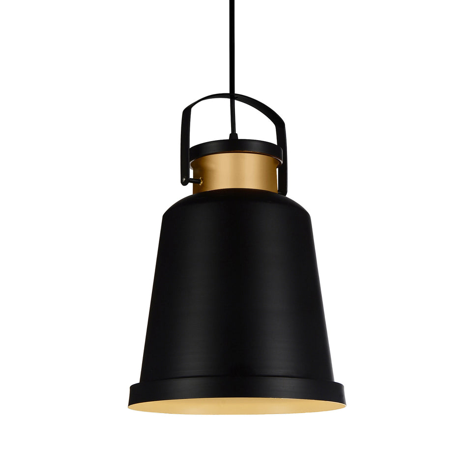 Elisa 1 Light Down Pendant With Black Finish by CWI