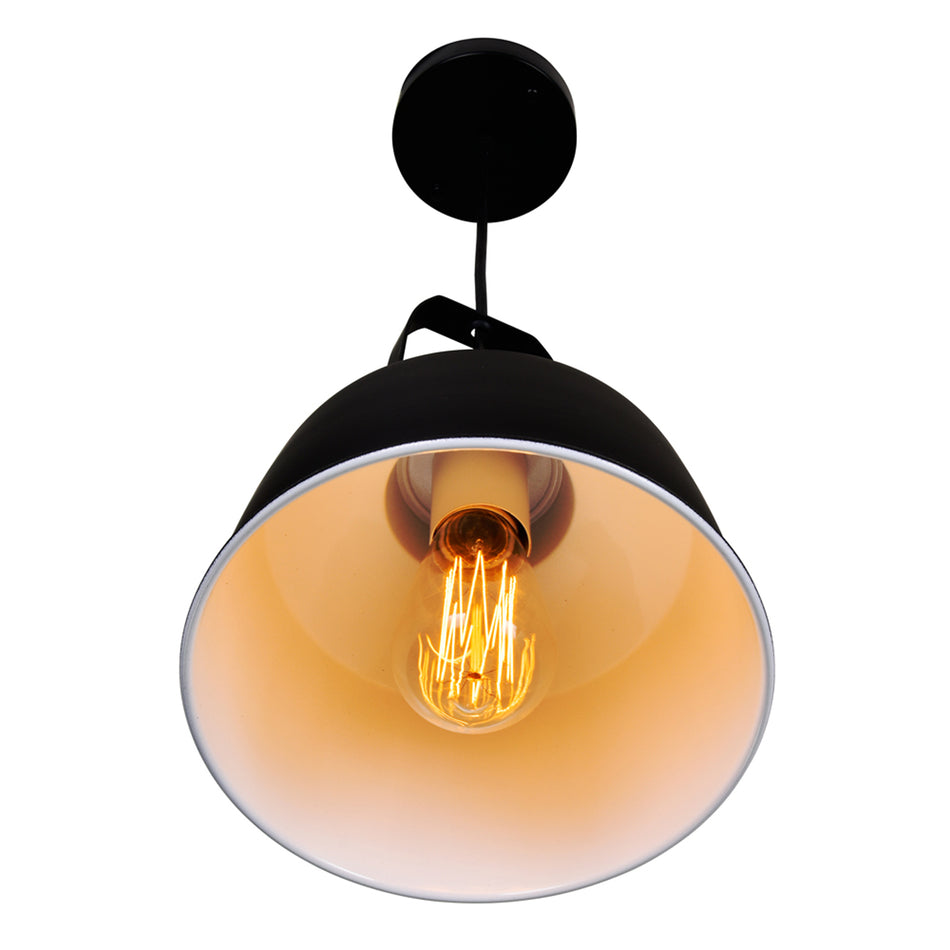 Elisa 1 Light 9in Black Down Pendant by CWI