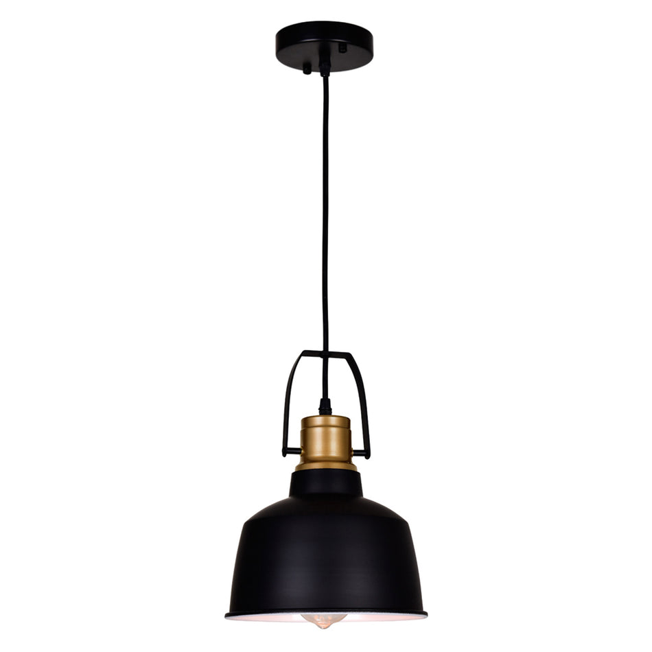 Elisa 1 Light 9in Black Down Pendant