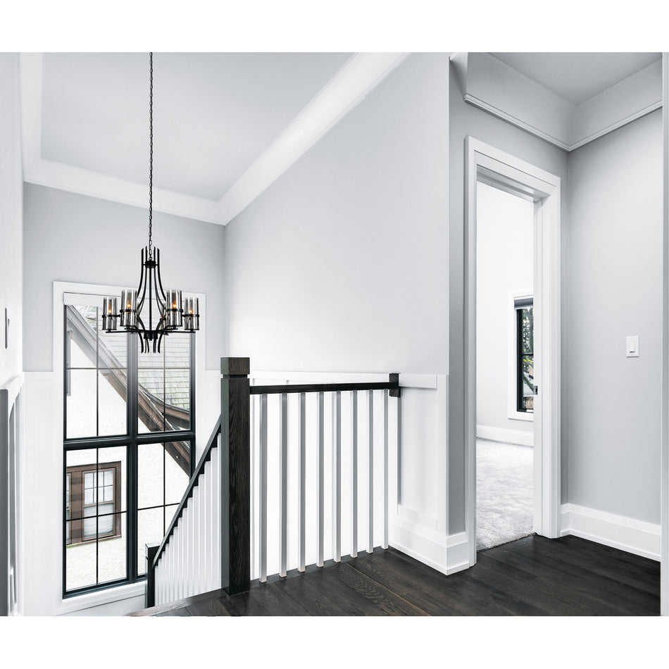 Vanna 6 Light Up Chandelier With Black Finish by CWI