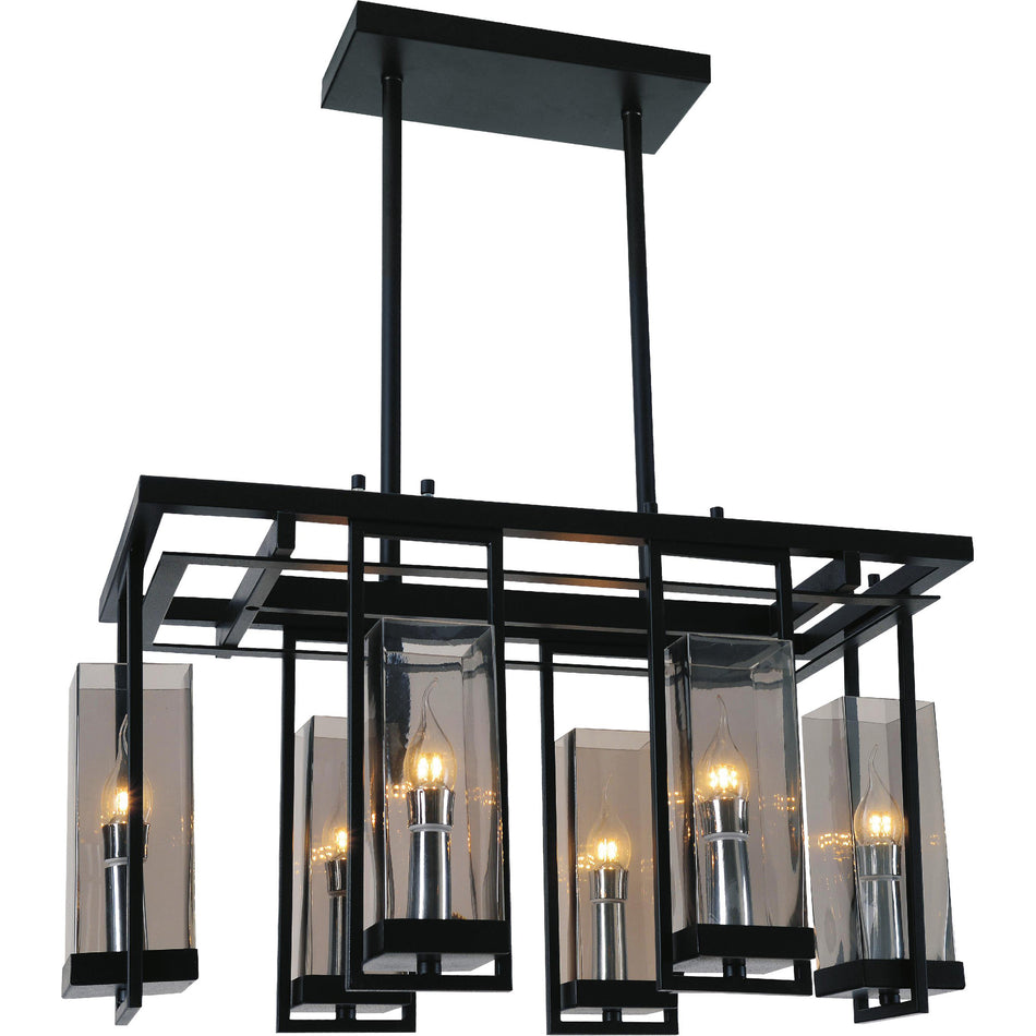 Vanna 6 Light Up Chandelier With Black Finish