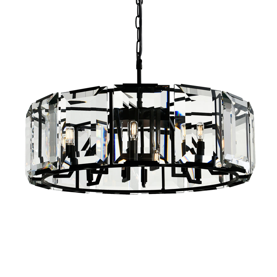 Jacquet 12 Light Chandelier With Black Finish by CWI