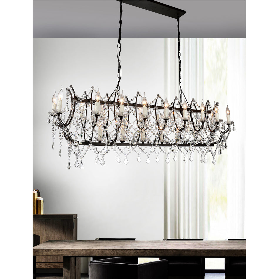 Phraya 21 Light Up Chandelier With Light Brown Finish by CWI